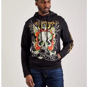Ed Hardy Black Skull Graphic Hoodie